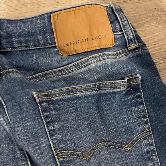 Blue Washed Ripped American Eagle Jeans - Picture 3 of 4